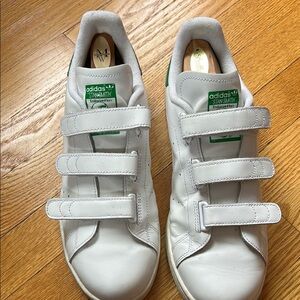 White green Velcro Stan smith men’s size 10